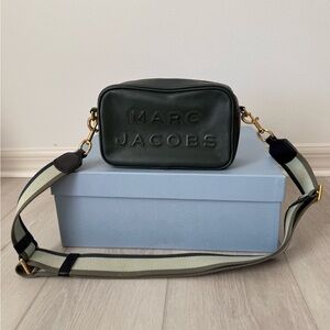 Marc Jacobs Olive Green Crossbody with Striped Strap